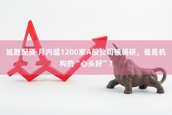 旭胜配资 月内超1200家A股公司被调研，谁是机构的“心头好”？