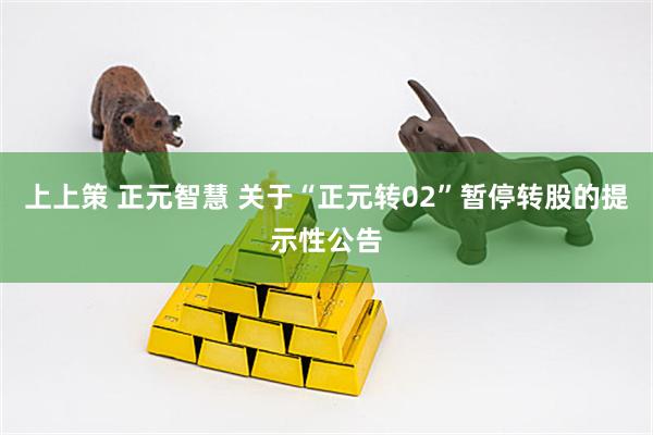 上上策 正元智慧 关于“正元转02”暂停转股的提示性公告